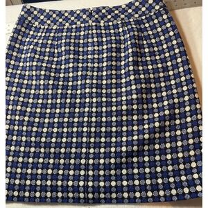 Talbots - Wool Blend - Blue Dot - Lined Straight Skirt - Size 6